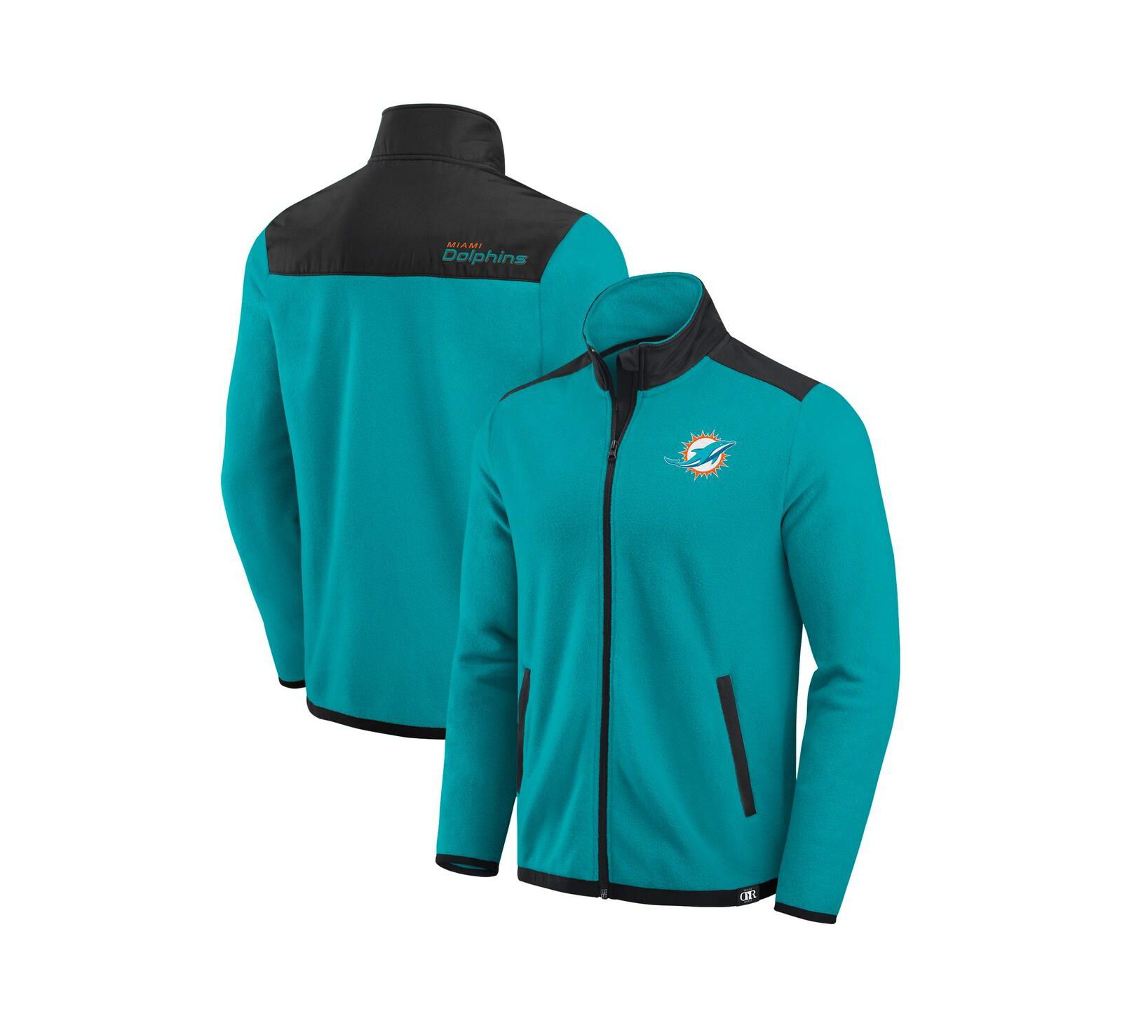 Мужская куртка Fanatics Miami Dolphins Aqua Color Block Polar Fleece Full-Zip