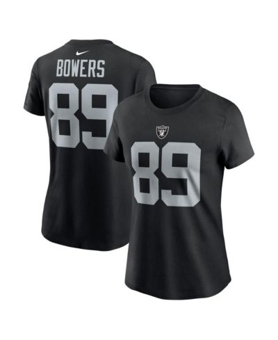 Женская футболка Nike Brock Bowers Black Las Vegas Raiders с именем и номером