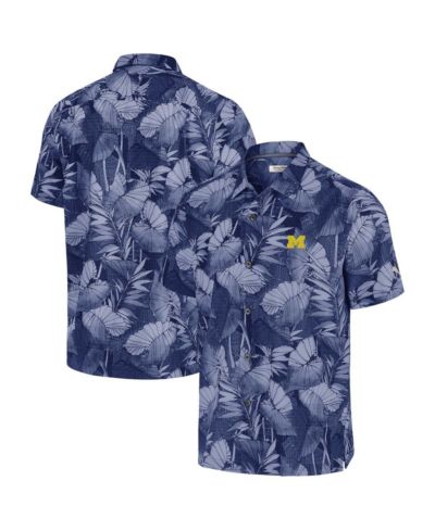 Мужская рубашка Tommy Bahama Blue Michigan Wolverines Coast Nuevo Fronds Button-Up