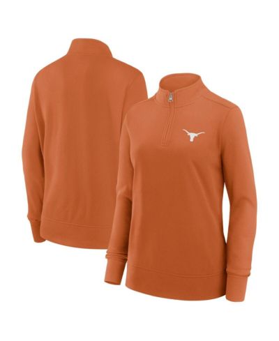 Женская ветровка Fanatics Texas Orange Texas Longhorns Velocity French Terry Quarter-Zip