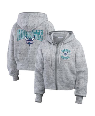 Женское худи WEAR by Erin Andrews с принтом Charlotte Hornets в цвете heather gray