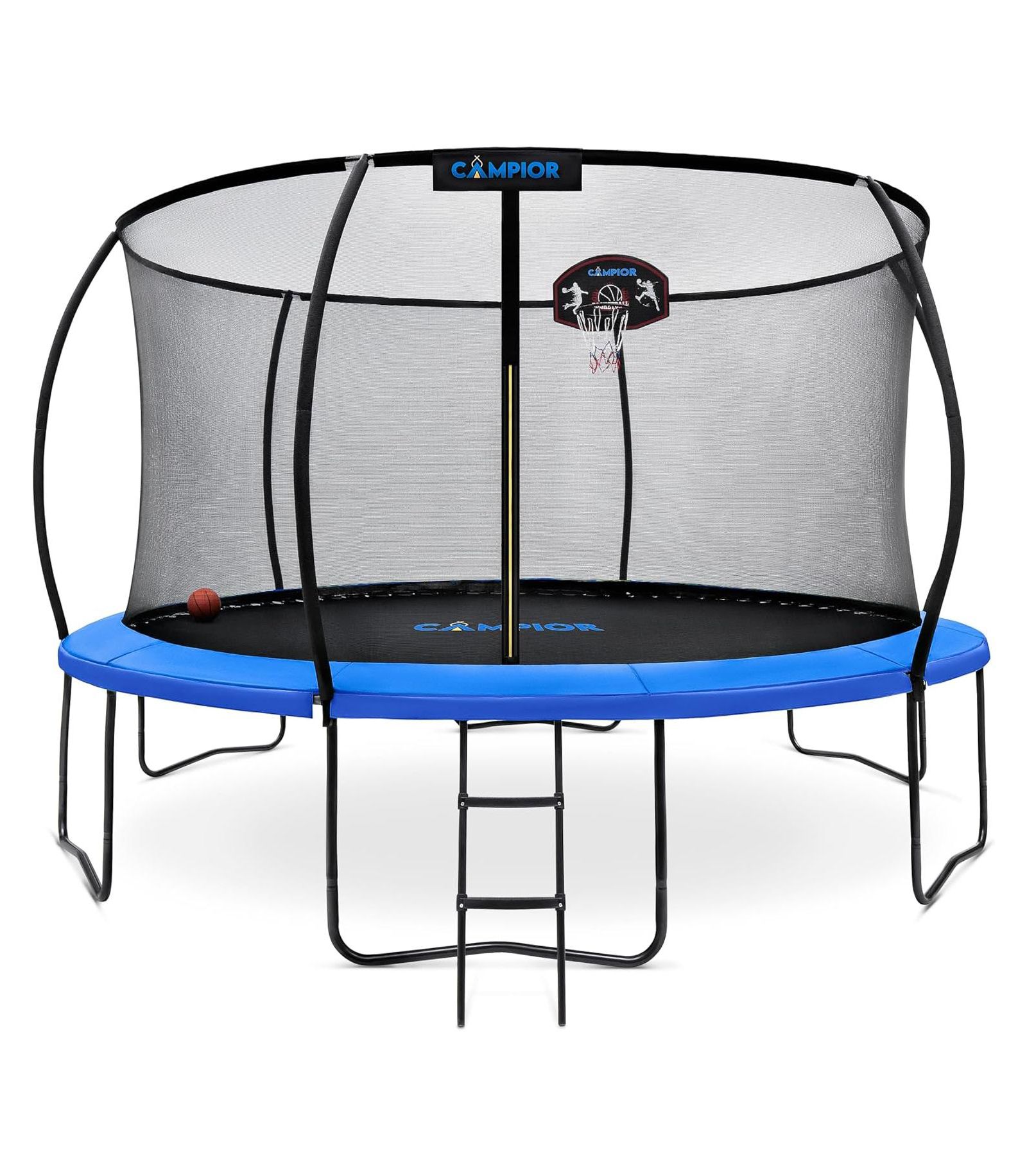 Campior 14ft Баскетбольный батут с кольцом и защитным ограждением, прочный, водонепроницаемый, с устойчивым основанием