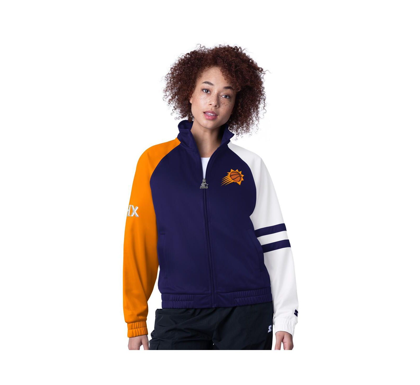 Starter Women's Purple Phoenix Suns Line Up Dolman Raglan Full-Zip Track Jacket