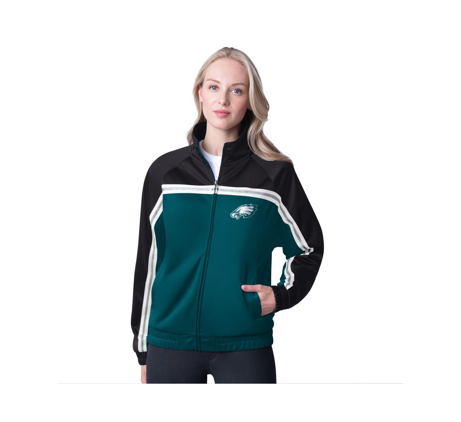 G-III 4Her by Carl Banks Women's Midnight Green Philadelphia Eagles Post Game Full-Zip Track Jacket