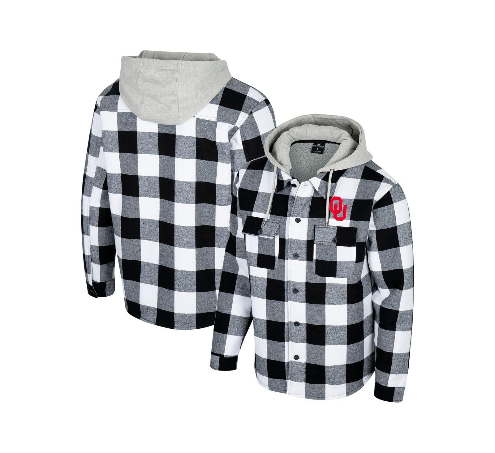 Мужская куртка Colosseum Black/White Oklahoma Sooners Buffalo Plaid