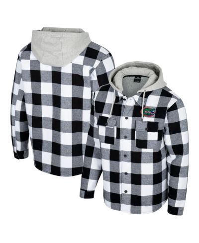 Мужская куртка Colosseum Florida Gators Buffalo Plaid с полной молнией, черная/белая
