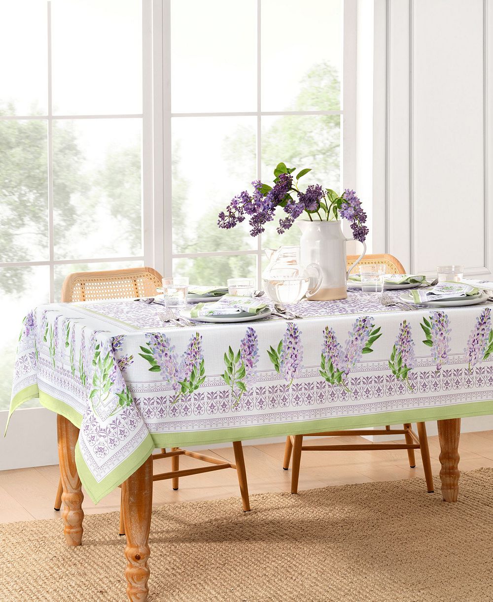Elrene прямоугольная скатерть Lilac Garden Floral, 60" X 144"