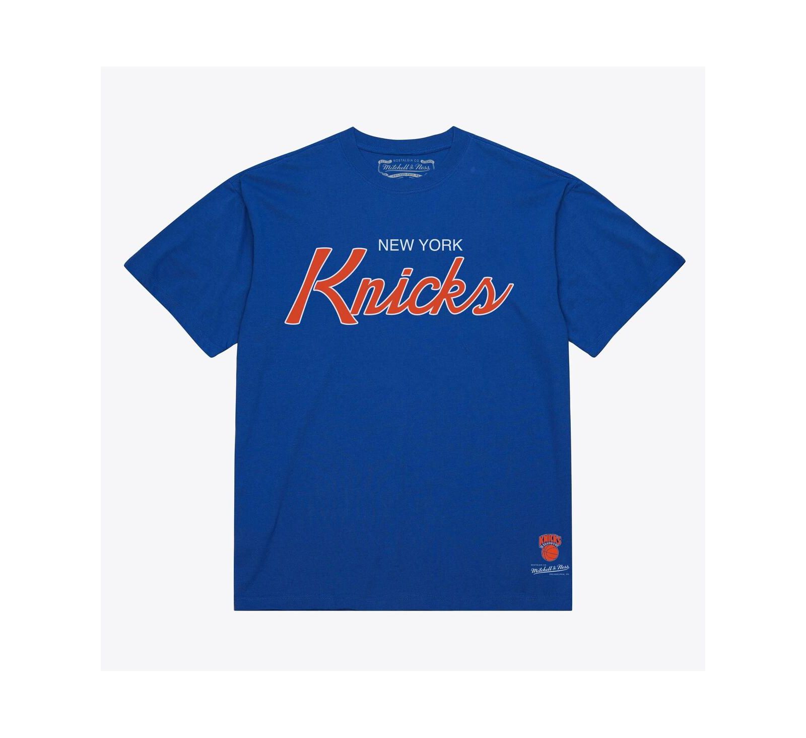 Mitchell & Ness Men's Blue New York Knicks Vintage Wordmark T-Shirt