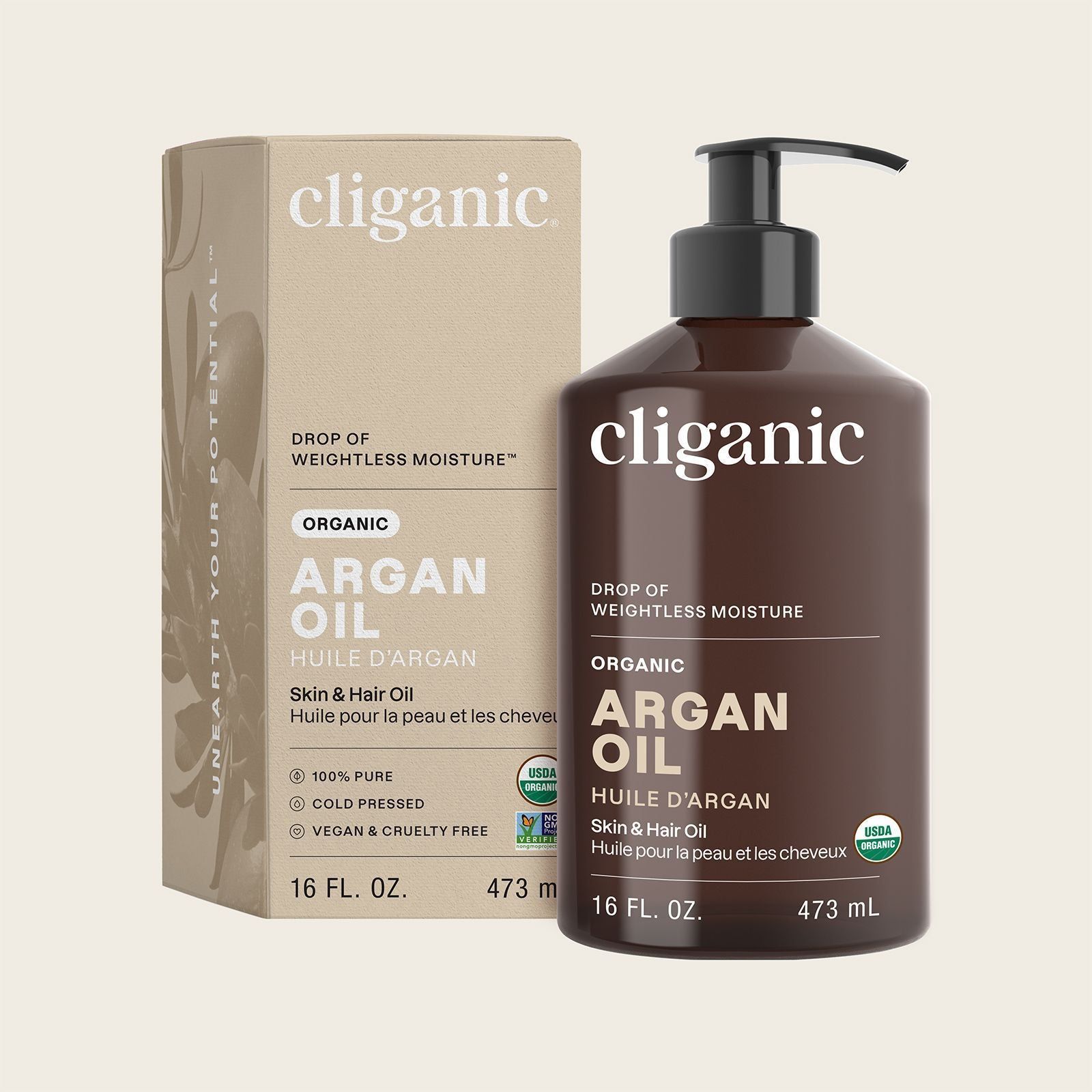 Аргановое масло органическое Cliganic 16 oz