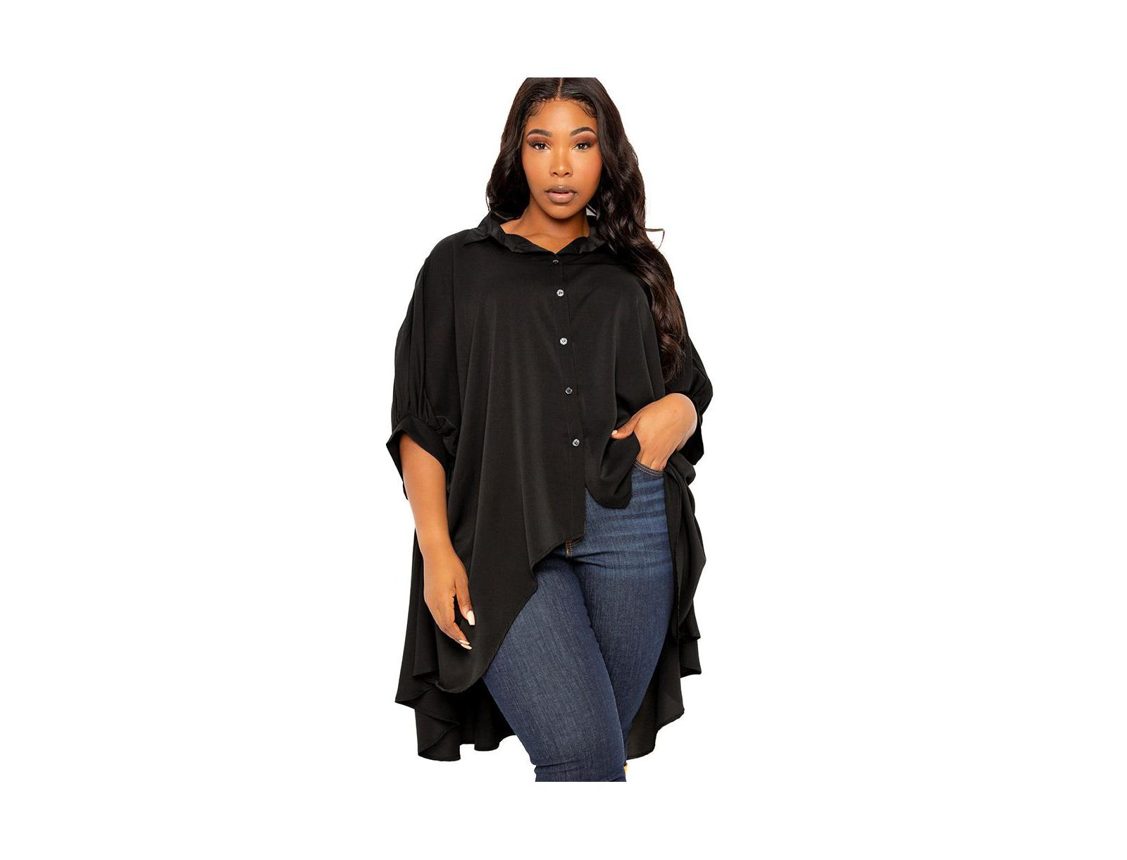 Блузка Buxom Couture Women's Plus Size Flowy Hi-lo