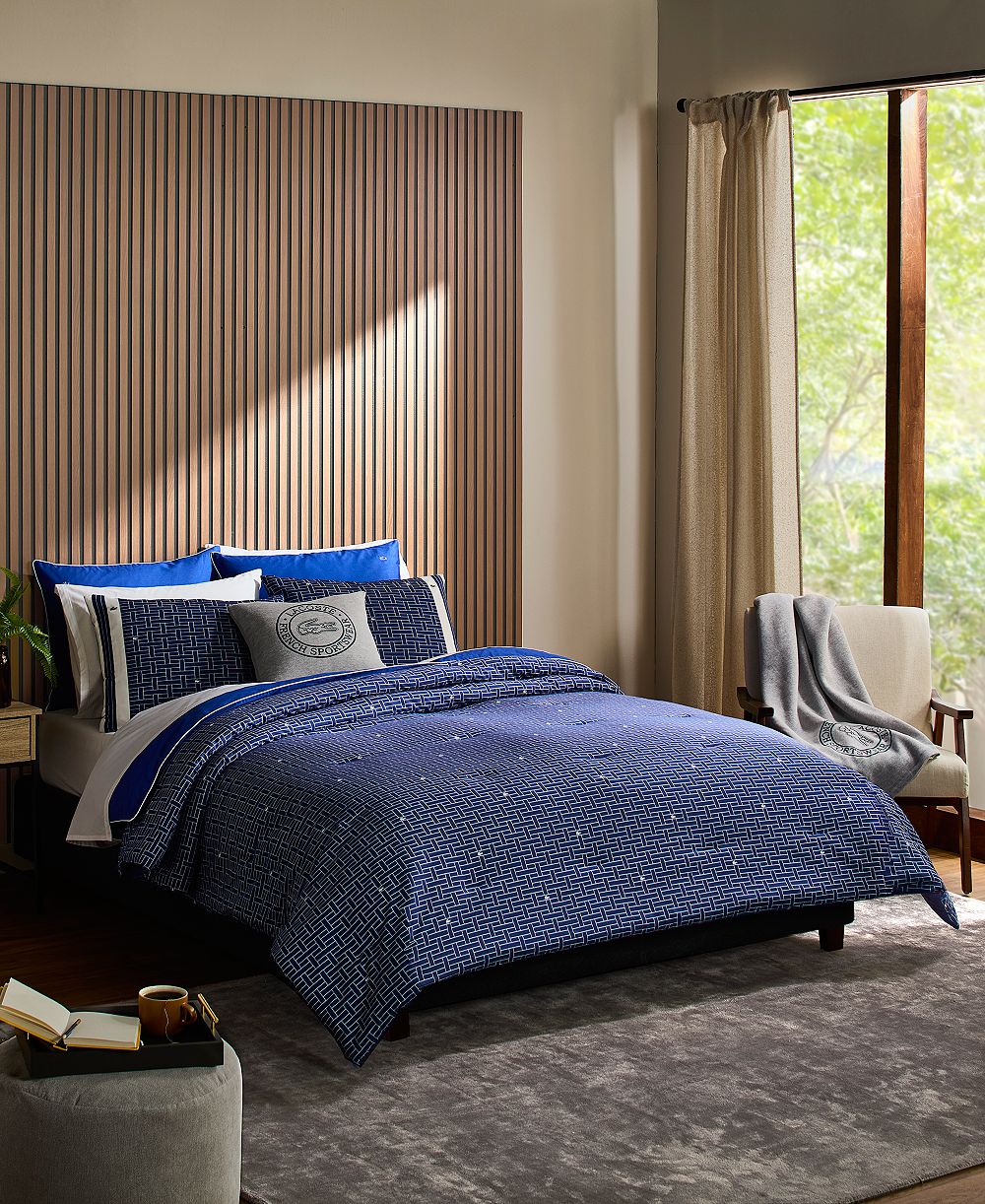 Lacoste Home Heritage Geo Cotton 3-Pc. Comforter Set, Full/Queen