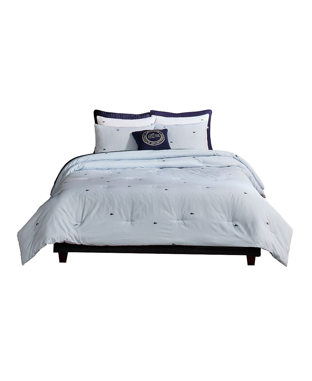 Lacoste Home Pinstripe Croc Cotton 3-Pc. Comforter Set, King