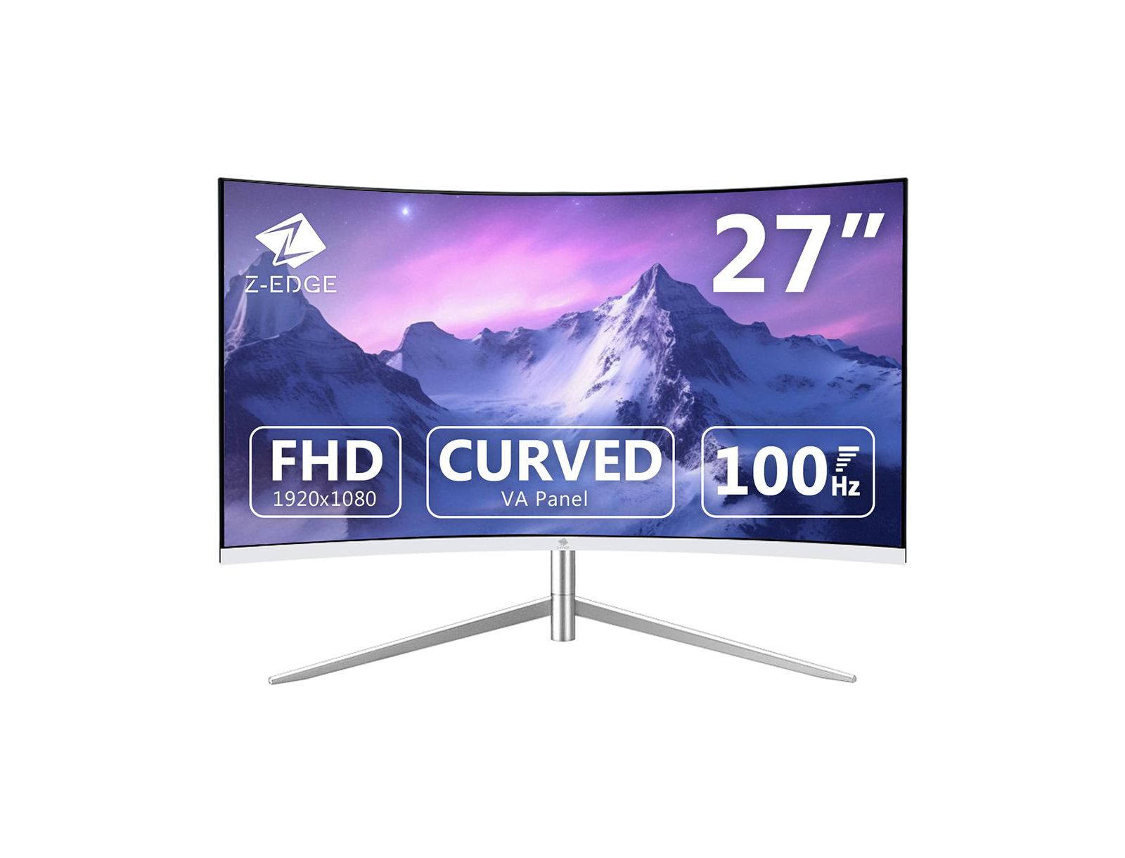 Игровой изогнутый монитор Z-EDGE, 27", 1080P, 100Hz, ультратонкая рамка
