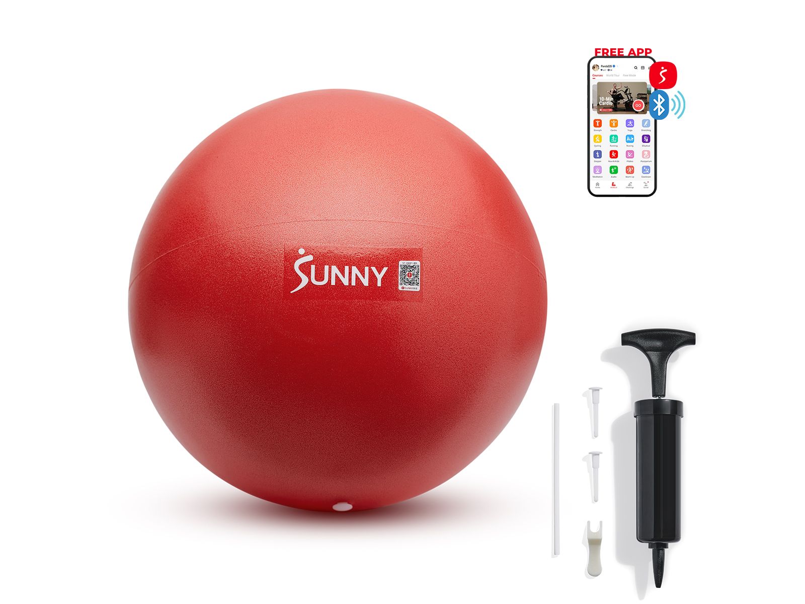 Sunny Health & Fitness Premium 9" Mini Exercise Ball, Extra Thick Anti-Burst PVC, Non-Slip & Odorless