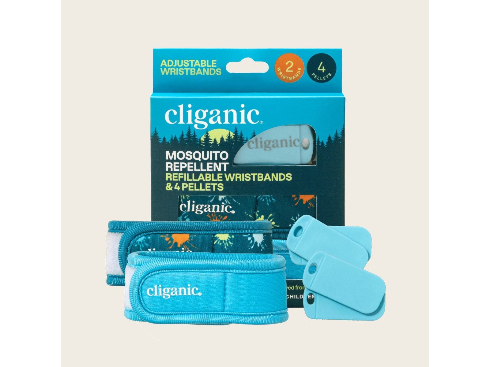 Mosquito Repellent Refillable Wristbands - 2PK & 4 Refills