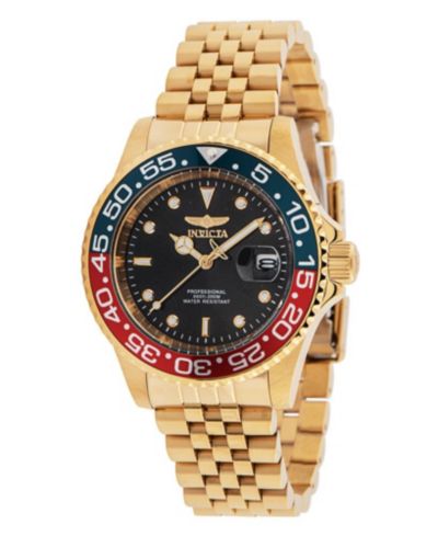 Invicta Men's 36041 Pro Diver Quartz 3 Hand Black Dial Watch