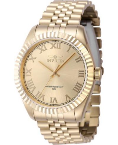 Invicta Men's 47406 Specialty Quartz 3 Hand Gold Dial Watch