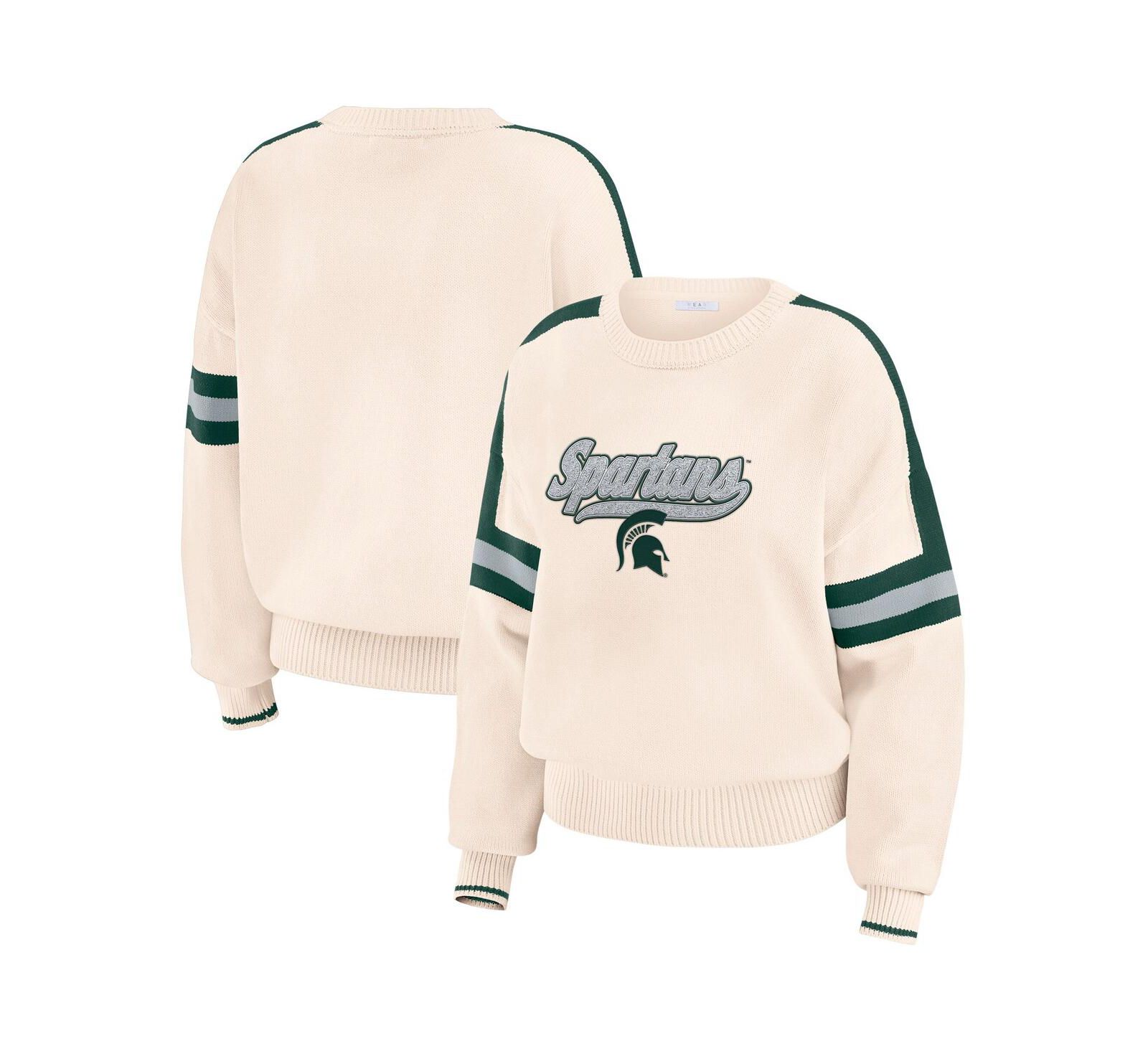Свитер WEAR by Erin Andrews Women's с нашивкой Chenille и полоской, кремовый
