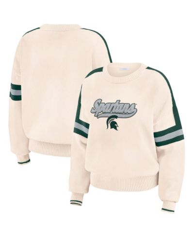 Свитер WEAR by Erin Andrews Women's с нашивкой Chenille и полоской, кремовый