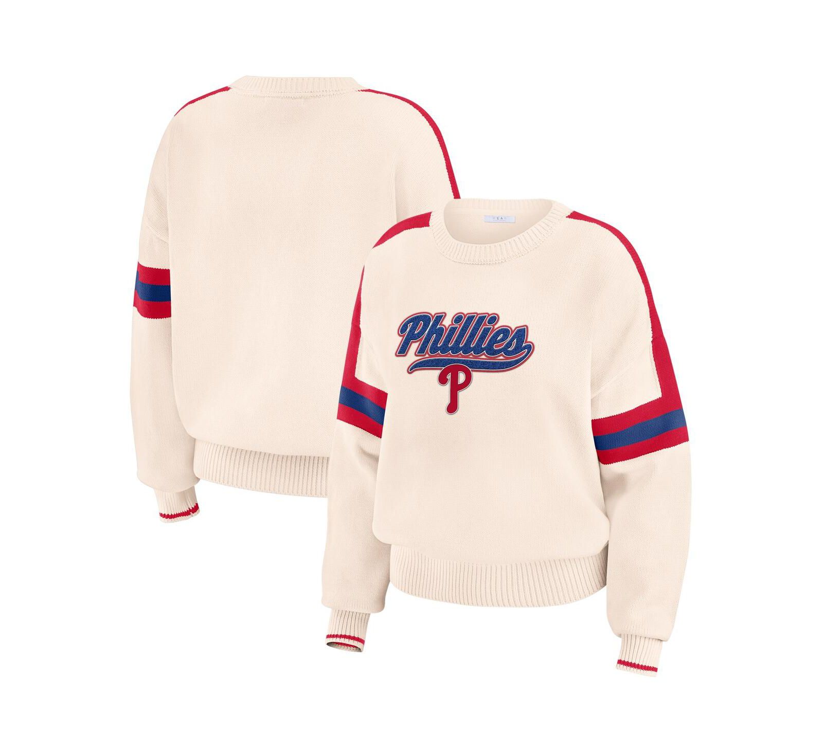 Женский джемпер WEAR by Erin Andrews Philadelphia Phillies в полоску, кремовый