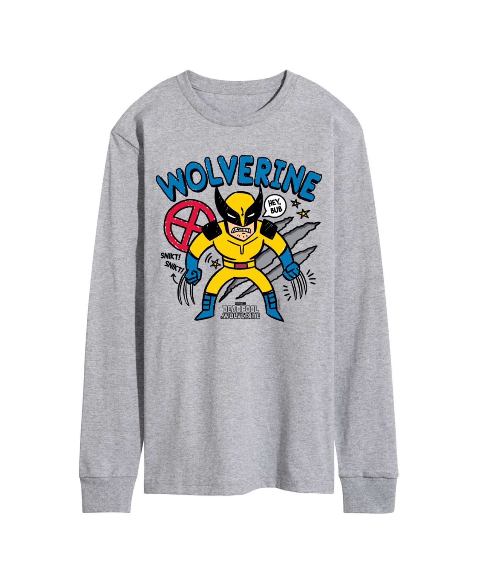 AIRWAVES Мужская футболка Deadpool Wolverine с длинным рукавом