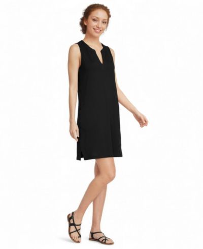 Lands' End Женское платье Tall Cotton Jersey Notch Neck