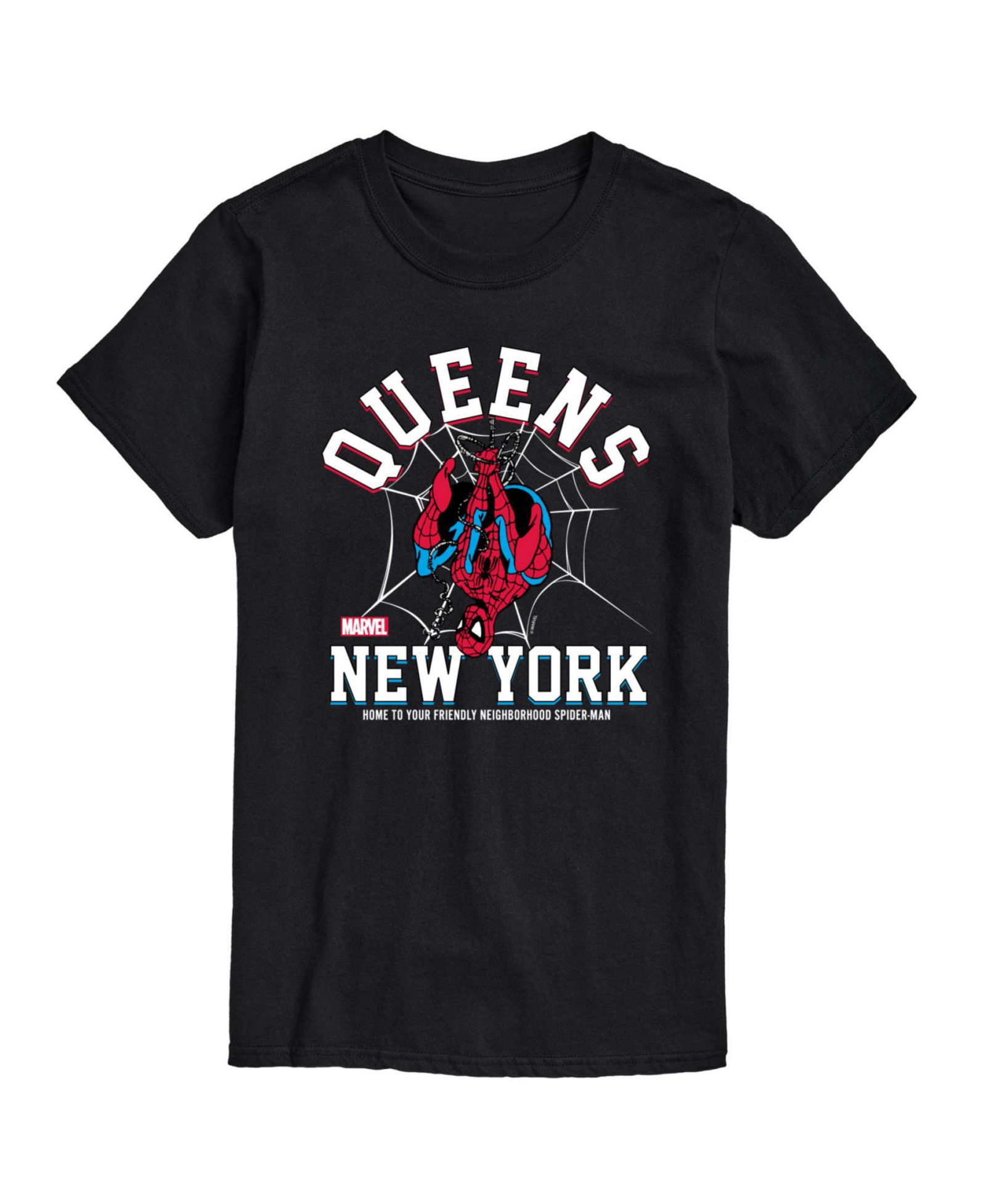 AIRWAVES Men's Spider-Man Queens New York Short Sleeve T-Shirt