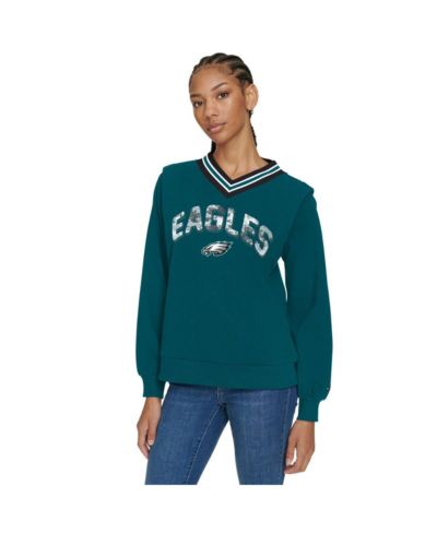 Женский джемпер Tommy Hilfiger Philadelphia Eagles Alice V-Neck в цвете Midnight Green