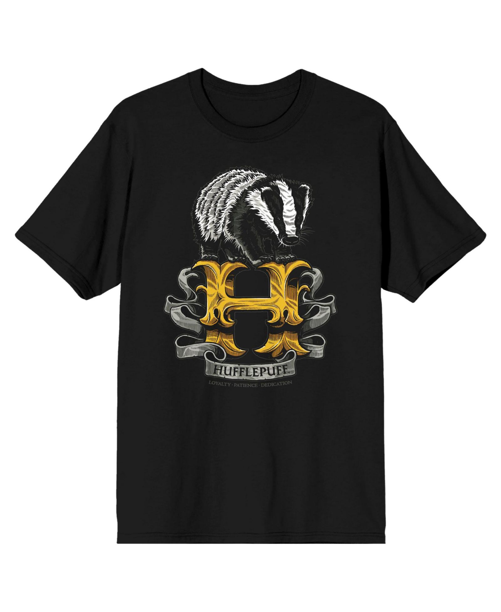 Harry Potter Big & Tall Hufflepuff Badger Black T-shirt-4XL
