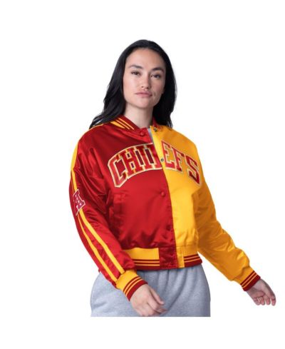 Женский укороченный атласный жакет Starter Kansas City Chiefs Zone Blitz, красный/золотой