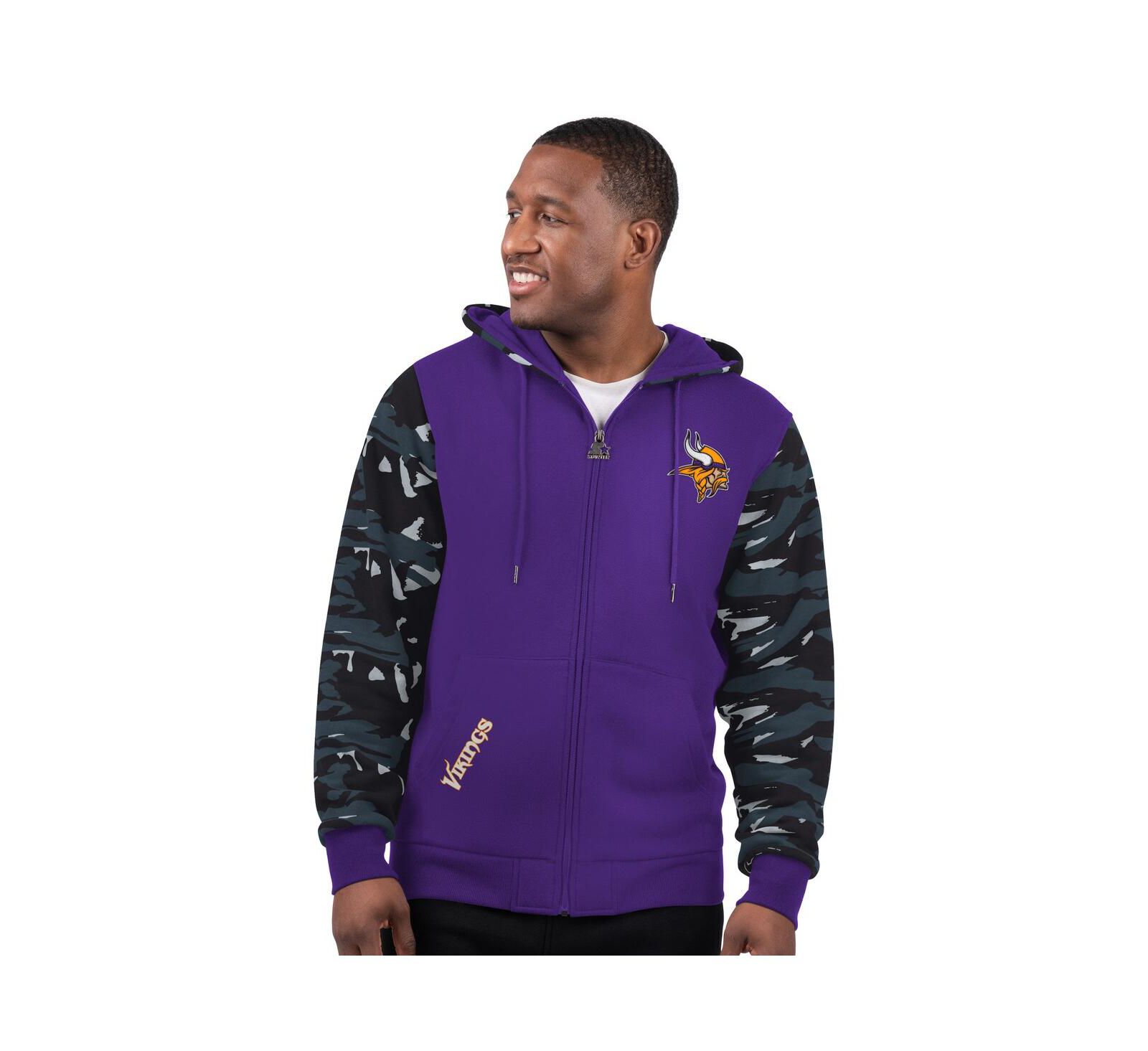 Starter Мужское фиолетовое худи Minnesota Vikings Full-Zip