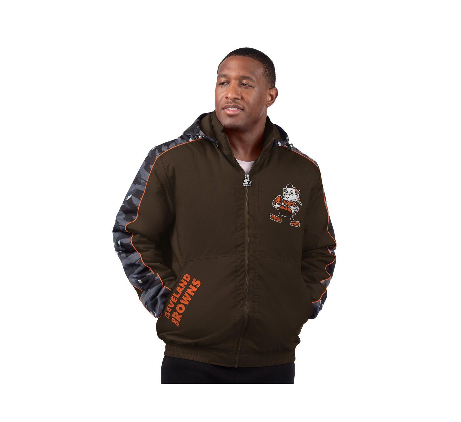 Мужское худи Starter Cleveland Browns Thursday Night Gridiron Full-Zip, коричневое