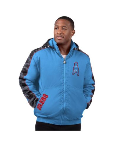 Мужская ветровка-худи Starter Light Blue Houston Oilers Full-Zip