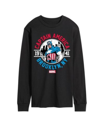 Мужская футболка AIRWAVES Men's Captain America Brooklyn NY Long Sleeve T-Shirt