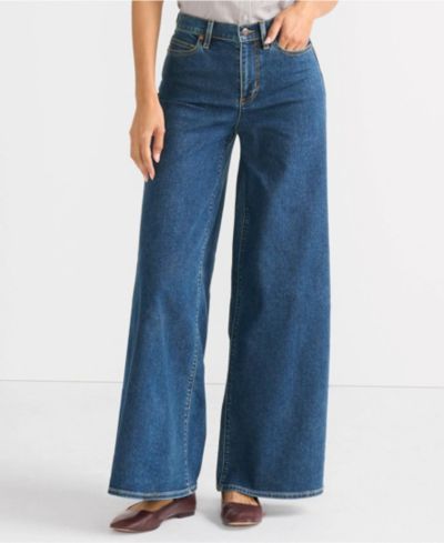 Lands' End Женские джинсы Recover Denim с высокой посадкой и очень широкими штанинами