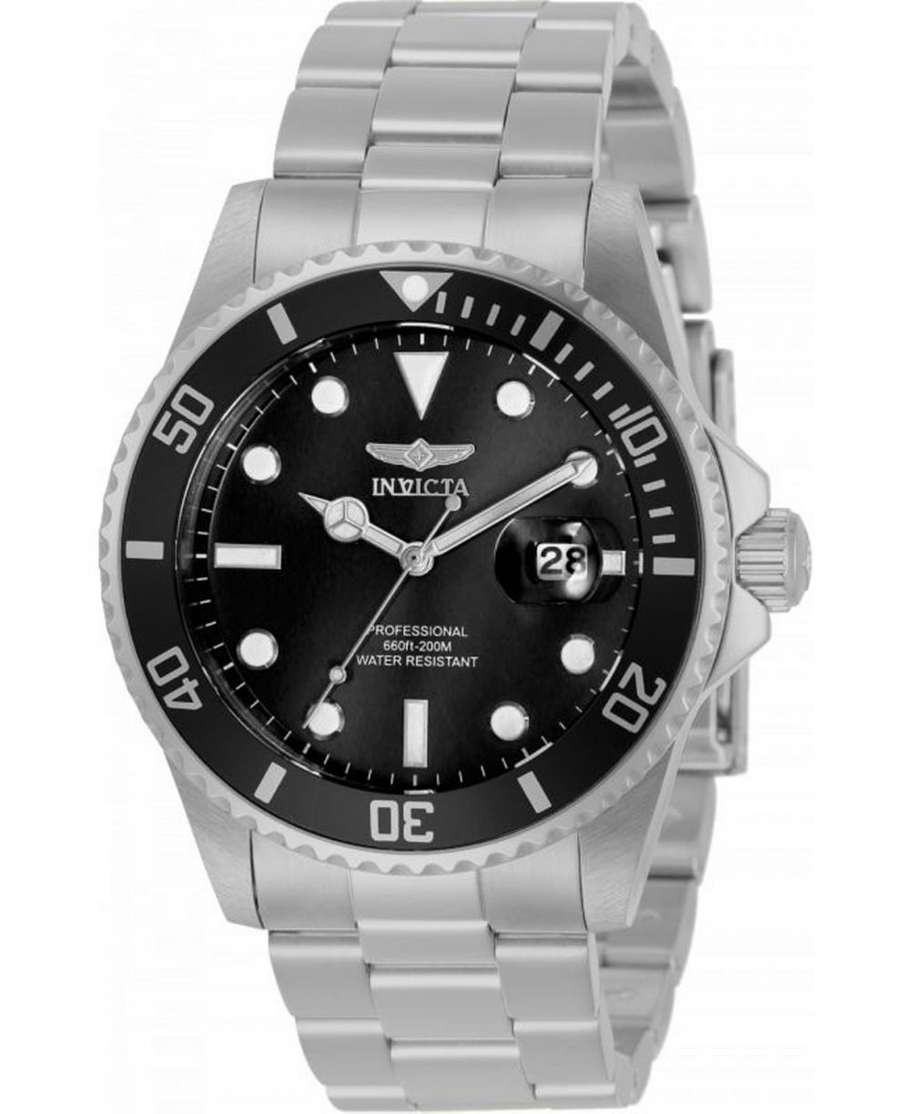 Invicta Men's 33266 Pro Diver  Quartz 3 Hand Black Dial Watch