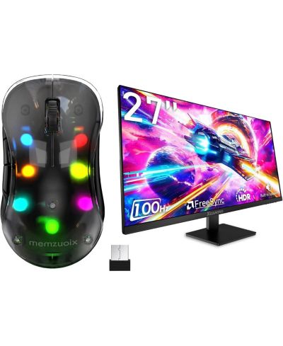 Беспроводная мышь memzuoix LED и монитор 27 Inch 1080p с HDMI