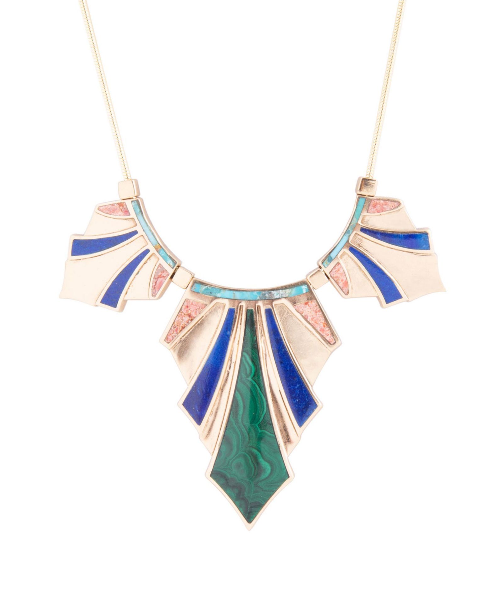 Подвеска Barse Abstract Art Deco Genuine Multi Stone Golden