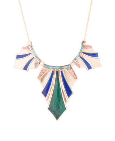Подвеска Barse Abstract Art Deco Genuine Multi Stone Golden