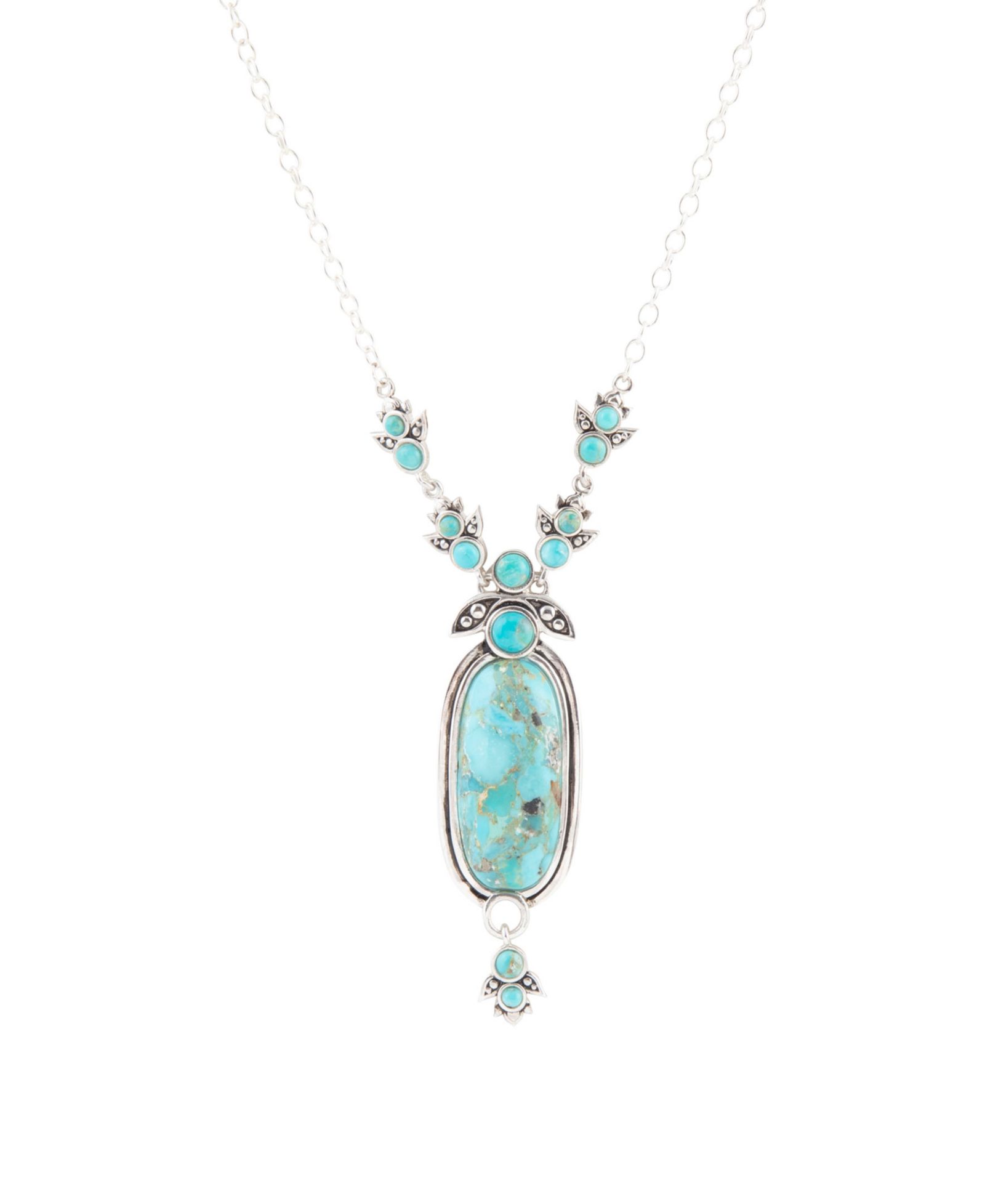 Подвеска Barse Emile Sterling Silver and Blue Turquoise Abstract