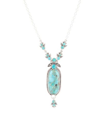 Подвеска Barse Emile Sterling Silver and Blue Turquoise Abstract