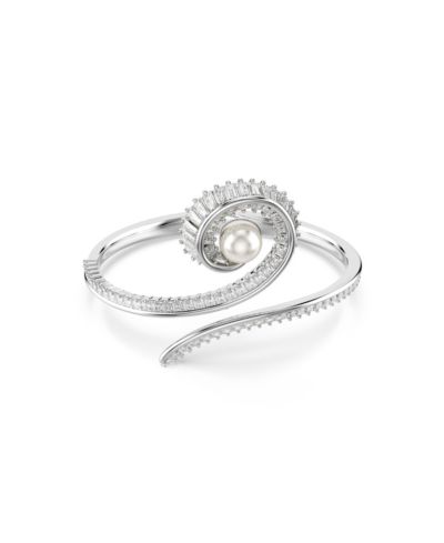 Swarovski Ariana Grande x Swarovski® Crystal Cultivated Pearl Baguette Cut Bangle Bracelet