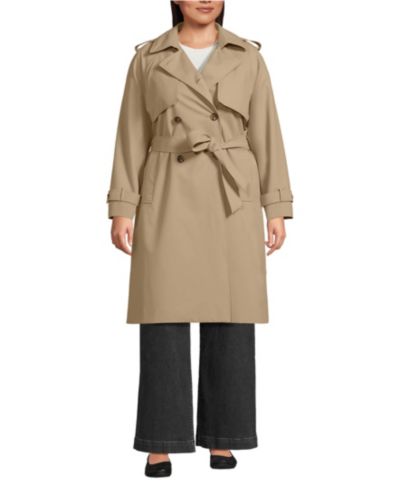 Плащ Lands' End Plus Size Squall водонепроницаемый современный тренч