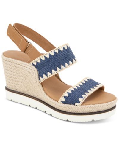 Gentle Souls Женские босоножки на танкетке Evora Stitched-Trim Wedge Sandals