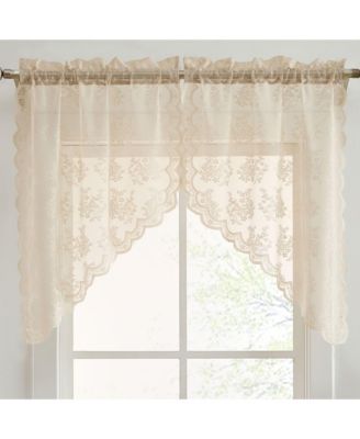 HLC.ME декоративные короткие шторы Jolene Floral Lace, набор из 2 шт, 28 x 36 Inch