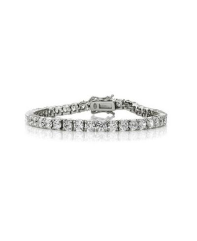 Genevive Classic Sterling Silver Radiant Cubic Zirconia Tennis Bracelet