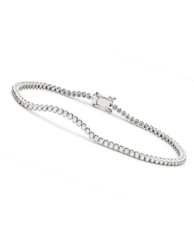 Genivev Minimalist White Gold Plated Brilliant CZ Bezel Tennis Bracelet