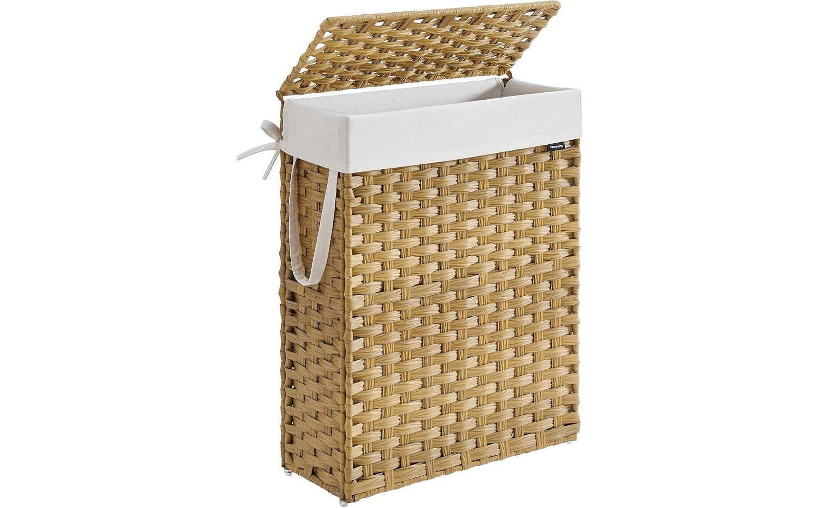 14.5-Gallon Rattan-Style Clothes Basket with Handles, Goose Yellow