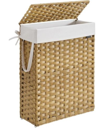 14.5-Gallon Rattan-Style Clothes Basket with Handles, Goose Yellow