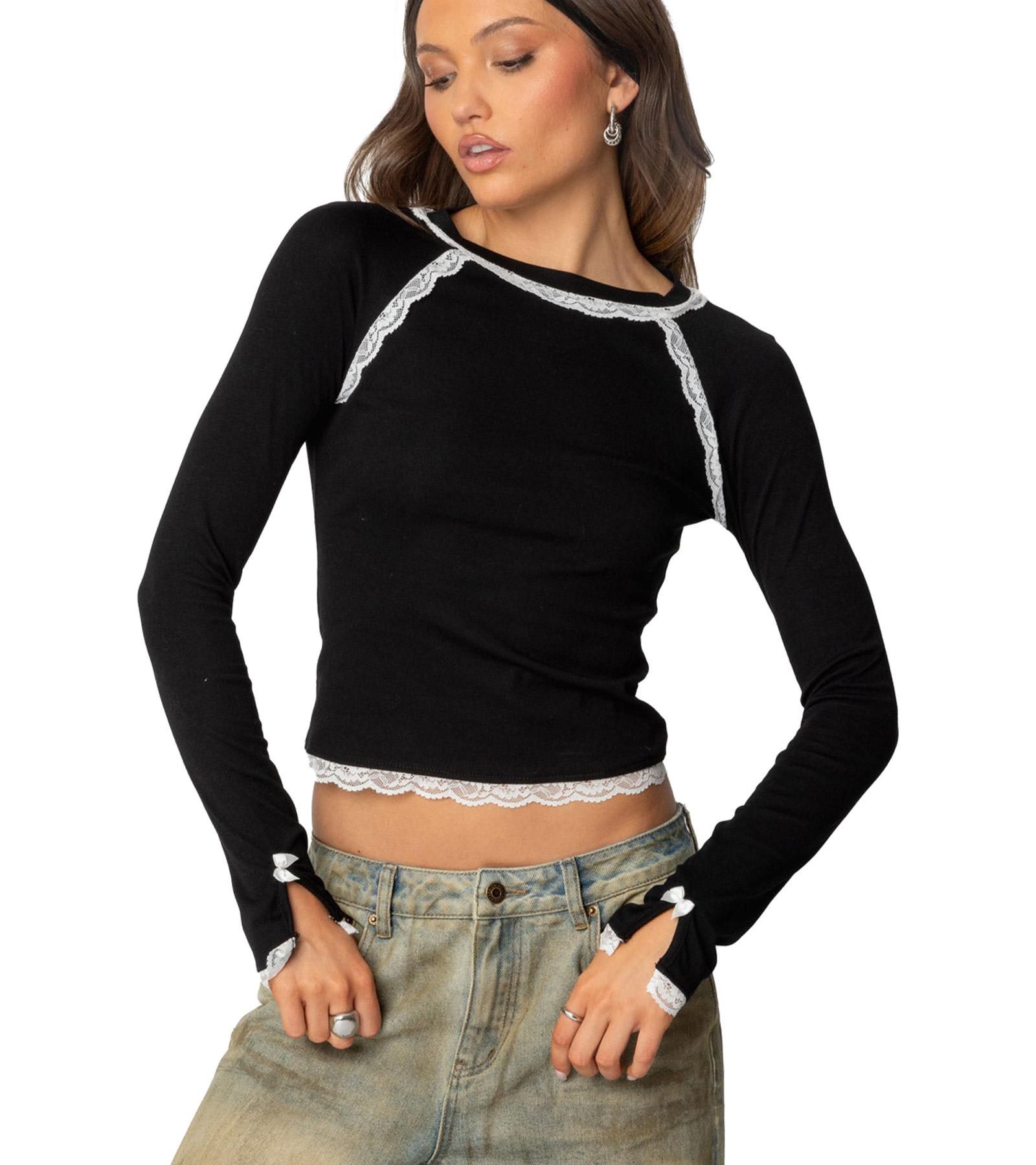 Женский топ Edikted Edith Lacey Ribbed